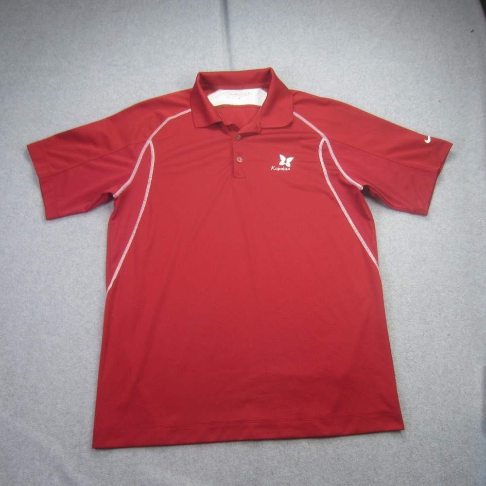 Nike Golf Polo‎ Shirt Mens Medium Red Kapalua Butterfly Short Sleeve Dri-FIT